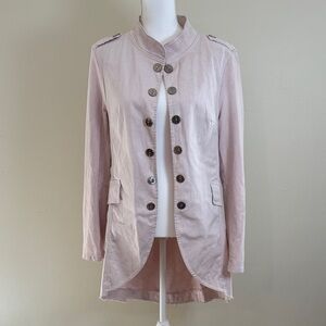 Suzy D Women's XL Light Pink Open Front Military Style Jacket